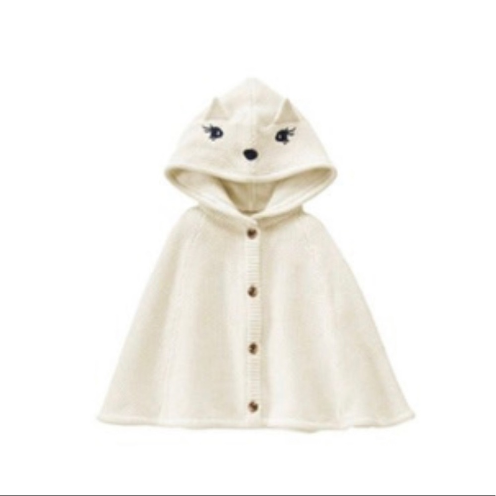 Gymboree Artic Fox poncho sweater cardigan